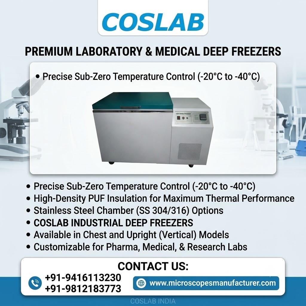 Technical Features Laboratory Deep Freezer (-20°C to -40°C) | Manufacturer and Supplier | Microscopes Manufacturer